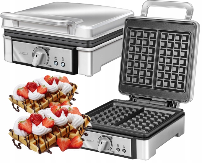Vaflovač MPM MGO-13, strieborný, 1400 W